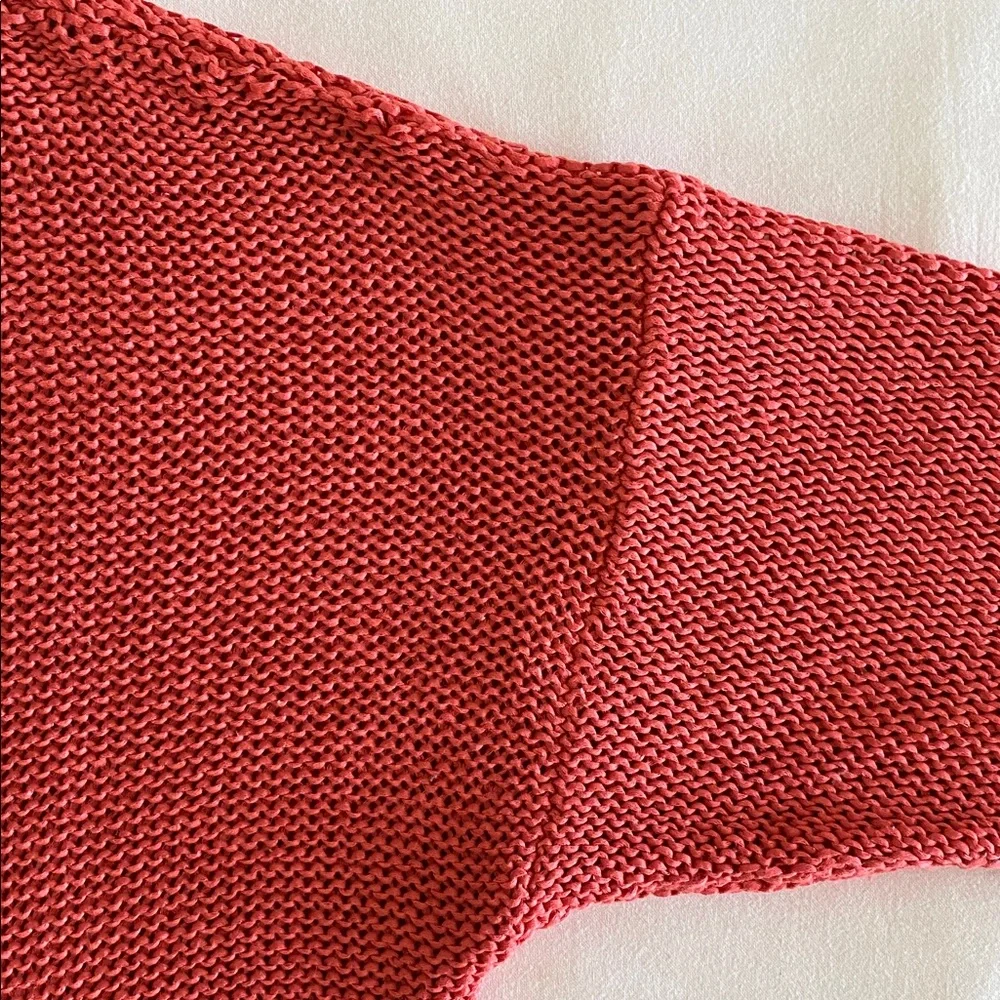 John P. Greece loose knit cardigan in Coral with Abalone Shell buttons - Picture 9 of 15